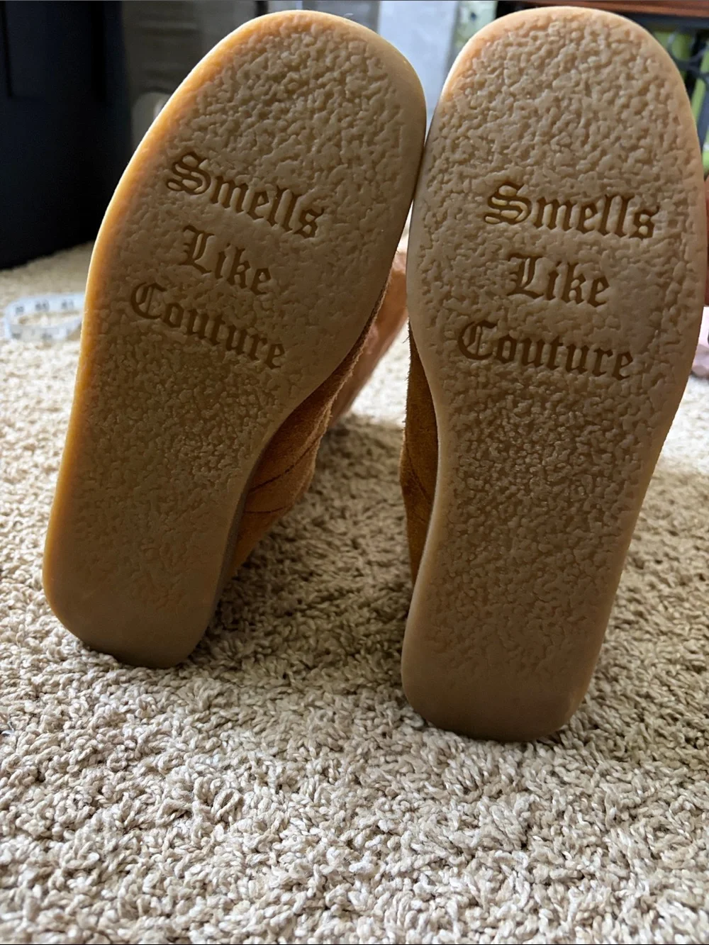 Y2K Juicy Couture Brown Suede Logo Mid-Calf Boots